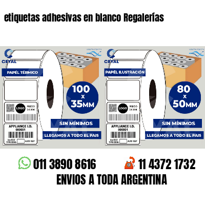 etiquetas adhesivas en blanco Regalerías
