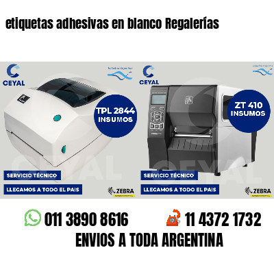 etiquetas adhesivas en blanco Regalerías