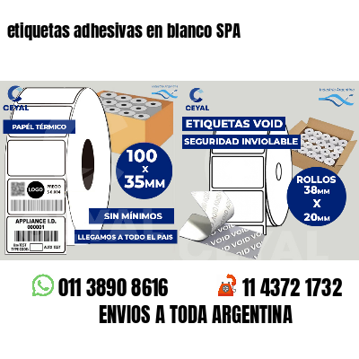etiquetas adhesivas en blanco SPA