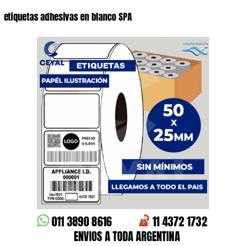 etiquetas adhesivas en blanco SPA