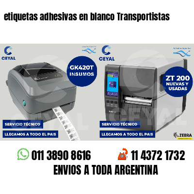 etiquetas adhesivas en blanco Transportistas