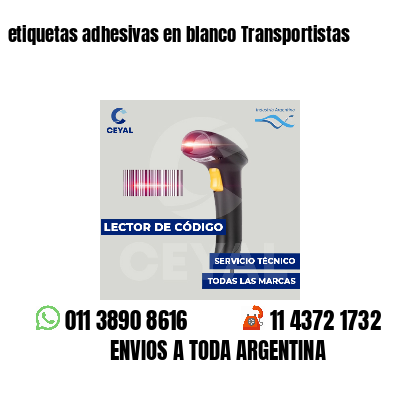 etiquetas adhesivas en blanco Transportistas