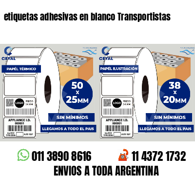 etiquetas adhesivas en blanco Transportistas