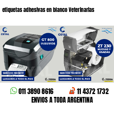 etiquetas adhesivas en blanco Veterinarias