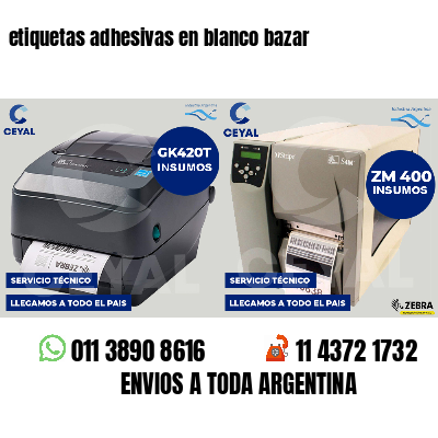 etiquetas adhesivas en blanco bazar