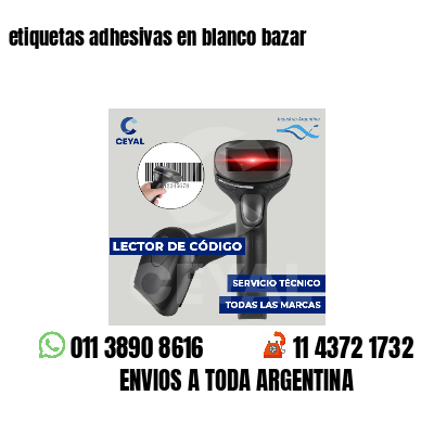 etiquetas adhesivas en blanco bazar