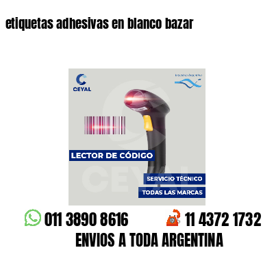 etiquetas adhesivas en blanco bazar