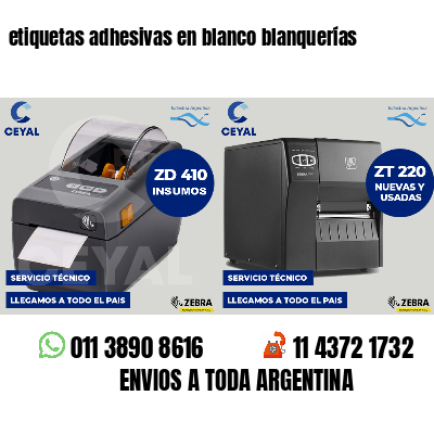etiquetas adhesivas en blanco blanquerías