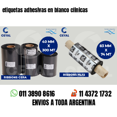 etiquetas adhesivas en blanco clinicas