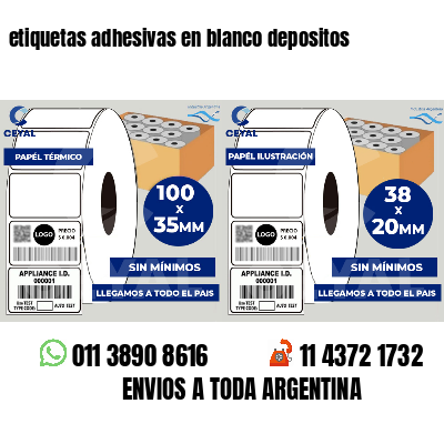 etiquetas adhesivas en blanco depositos