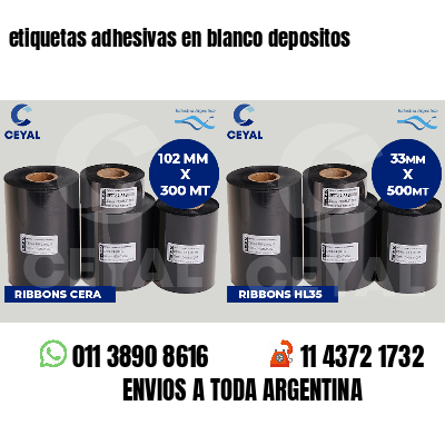 etiquetas adhesivas en blanco depositos