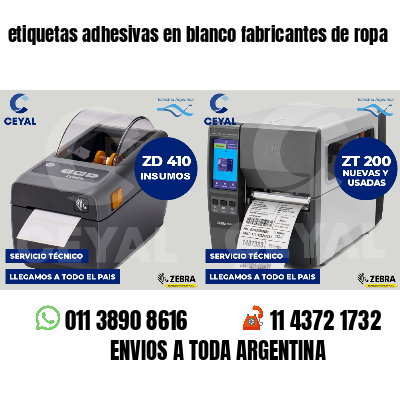 etiquetas adhesivas en blanco fabricantes de ropa