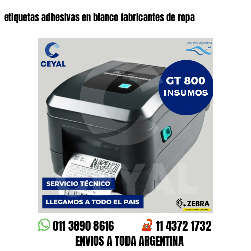 etiquetas adhesivas en blanco fabricantes de ropa