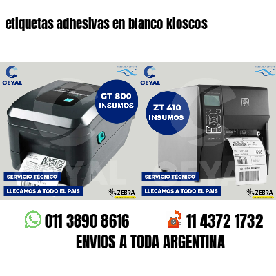 etiquetas adhesivas en blanco kioscos