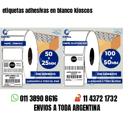 etiquetas adhesivas en blanco kioscos