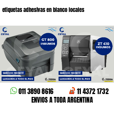 etiquetas adhesivas en blanco locales