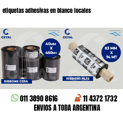 etiquetas adhesivas en blanco locales