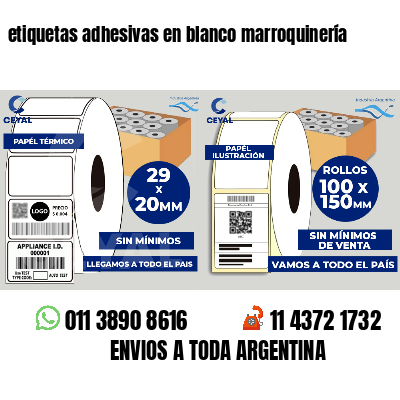 etiquetas adhesivas en blanco marroquinería