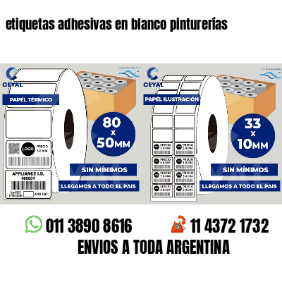 etiquetas adhesivas en blanco pinturerías