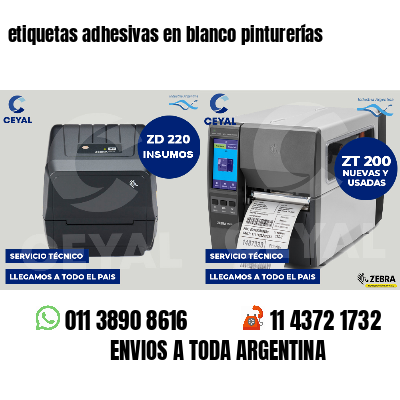 etiquetas adhesivas en blanco pinturerías