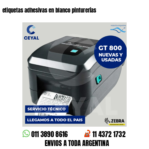 etiquetas adhesivas en blanco pinturerías