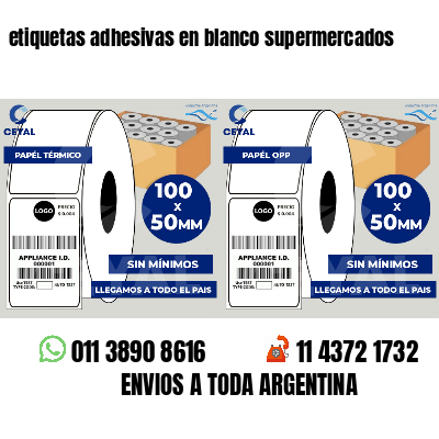 etiquetas adhesivas en blanco supermercados