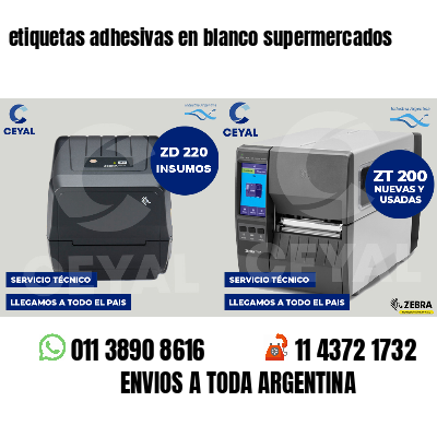 etiquetas adhesivas en blanco supermercados