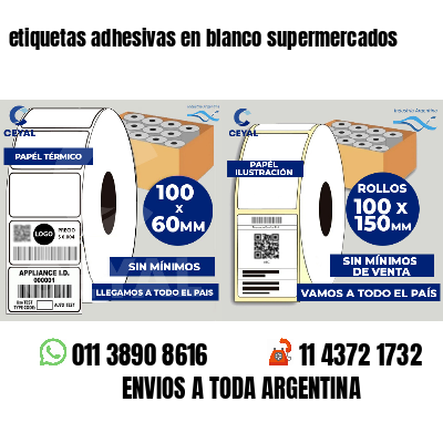 etiquetas adhesivas en blanco supermercados