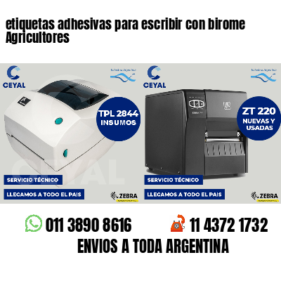 etiquetas adhesivas para escribir con birome Agricultores