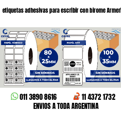 etiquetas adhesivas para escribir con birome Armerías