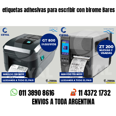 etiquetas adhesivas para escribir con birome Bares