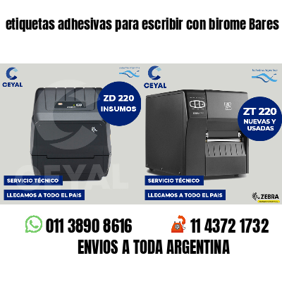 etiquetas adhesivas para escribir con birome Bares