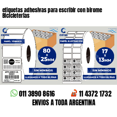 etiquetas adhesivas para escribir con birome Bicicleterías