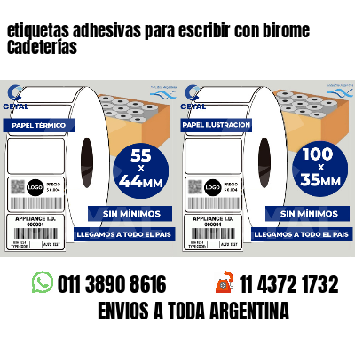 etiquetas adhesivas para escribir con birome Cadeterías