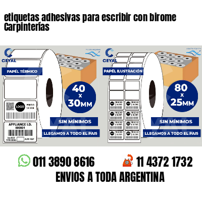 etiquetas adhesivas para escribir con birome Carpinterías