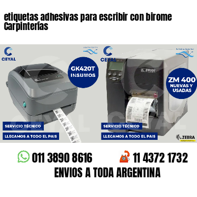 etiquetas adhesivas para escribir con birome Carpinterías
