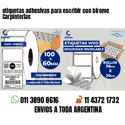 etiquetas adhesivas para escribir con birome Carpinterías
