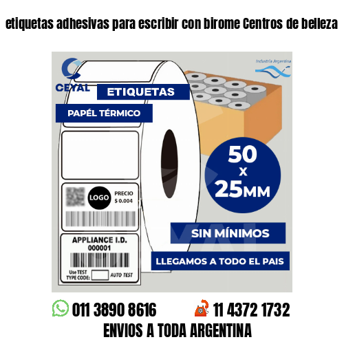etiquetas adhesivas para escribir con birome Centros de belleza