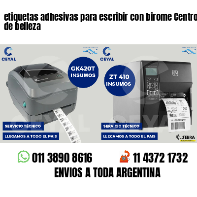 etiquetas adhesivas para escribir con birome Centros de belleza