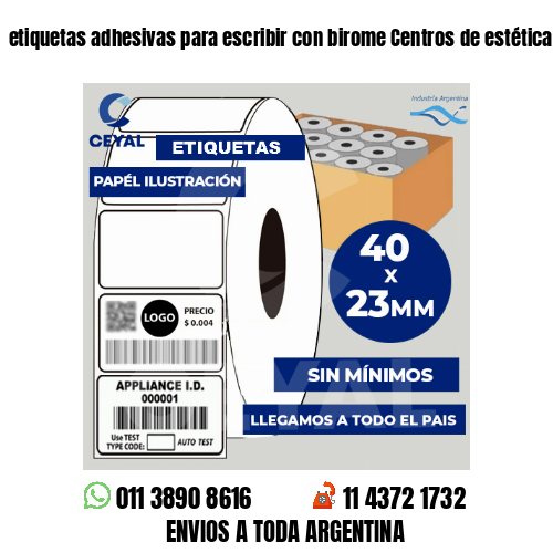 etiquetas adhesivas para escribir con birome Centros de estética