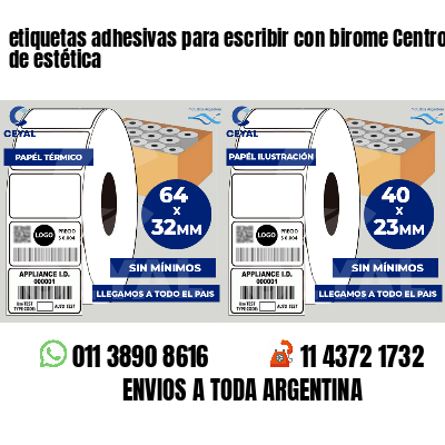 etiquetas adhesivas para escribir con birome Centros de estética