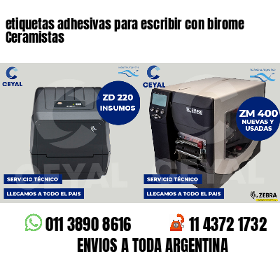 etiquetas adhesivas para escribir con birome Ceramistas