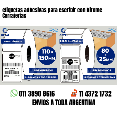etiquetas adhesivas para escribir con birome Cerrajerías