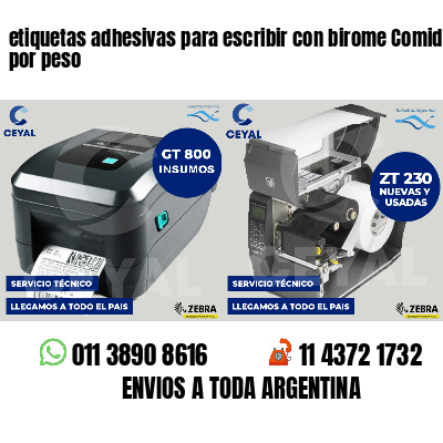 etiquetas adhesivas para escribir con birome Comidas por peso