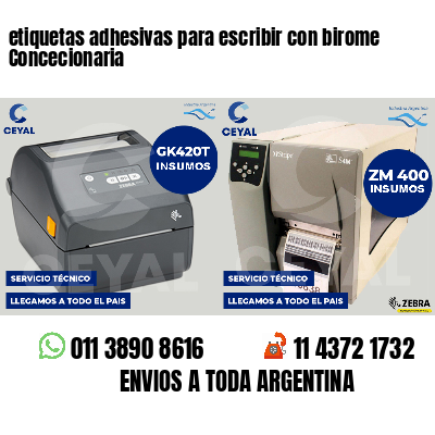 etiquetas adhesivas para escribir con birome Concecionaria