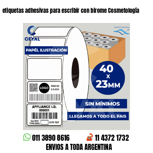 etiquetas adhesivas para escribir con birome Cosmetología