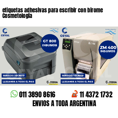 etiquetas adhesivas para escribir con birome Cosmetología