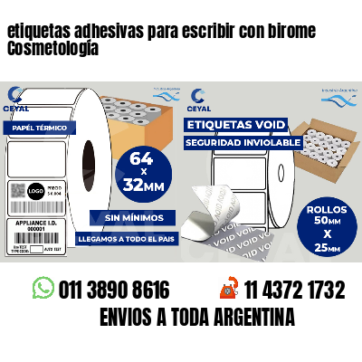 etiquetas adhesivas para escribir con birome Cosmetología