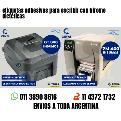 etiquetas adhesivas para escribir con birome Dietéticas
