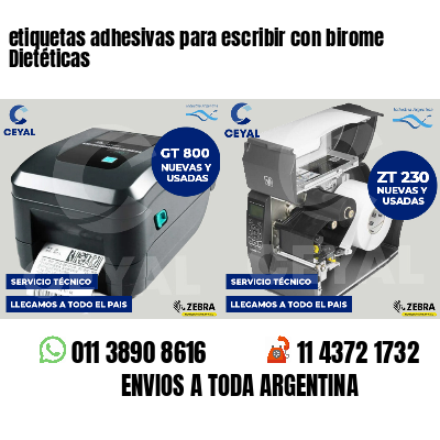 etiquetas adhesivas para escribir con birome Dietéticas